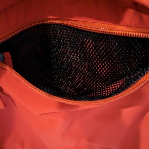 Vintage LL Bean women's L Red Anorak Nylon Windbreaker Hooded 1/4 Zip Jacket - Picture 5 of 8